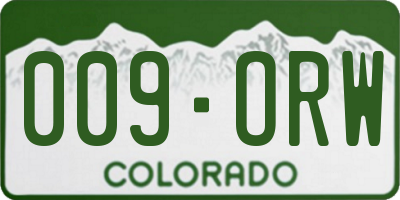 CO license plate 009ORW