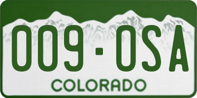 CO license plate 009OSA