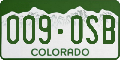 CO license plate 009OSB