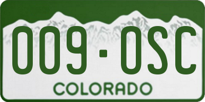 CO license plate 009OSC