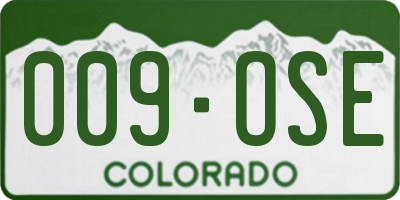 CO license plate 009OSE