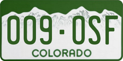 CO license plate 009OSF