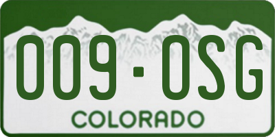 CO license plate 009OSG