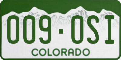 CO license plate 009OSI