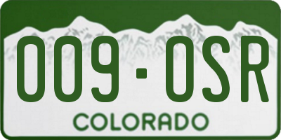 CO license plate 009OSR