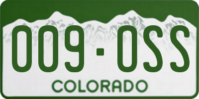 CO license plate 009OSS