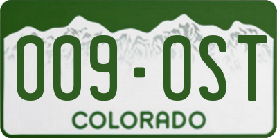 CO license plate 009OST