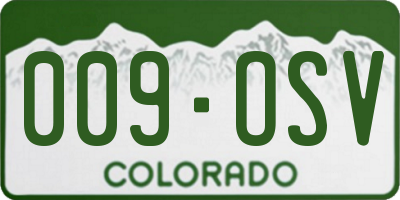 CO license plate 009OSV