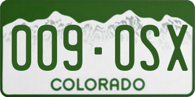CO license plate 009OSX