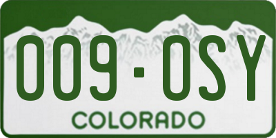 CO license plate 009OSY