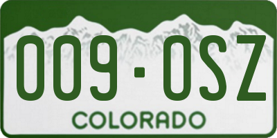 CO license plate 009OSZ