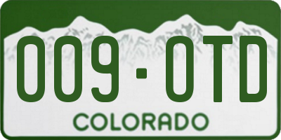 CO license plate 009OTD