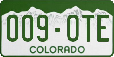 CO license plate 009OTE