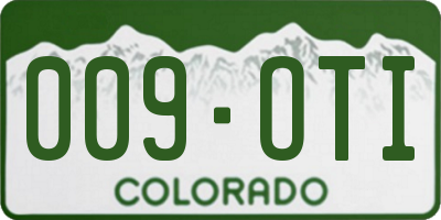 CO license plate 009OTI