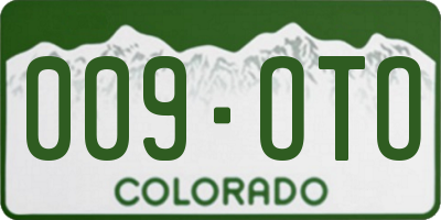 CO license plate 009OTO