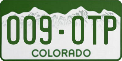 CO license plate 009OTP