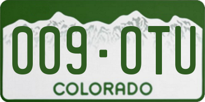CO license plate 009OTU