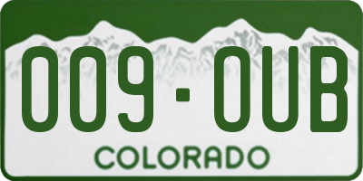 CO license plate 009OUB