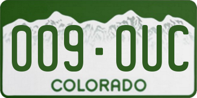 CO license plate 009OUC