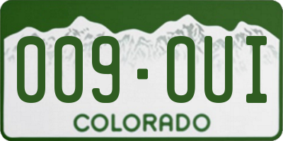 CO license plate 009OUI