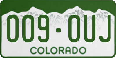 CO license plate 009OUJ