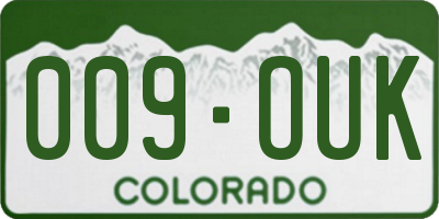 CO license plate 009OUK