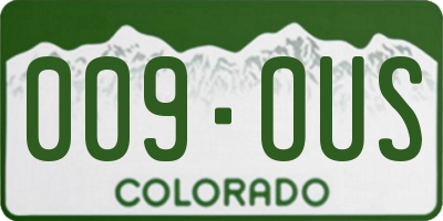 CO license plate 009OUS
