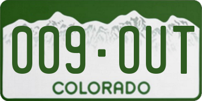 CO license plate 009OUT