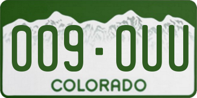 CO license plate 009OUU