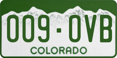CO license plate 009OVB