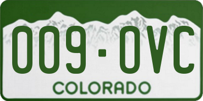 CO license plate 009OVC