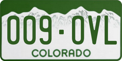 CO license plate 009OVL
