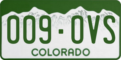 CO license plate 009OVS