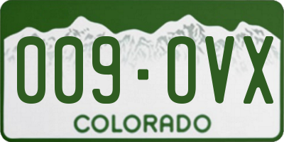 CO license plate 009OVX