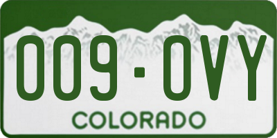 CO license plate 009OVY