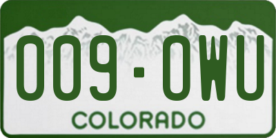 CO license plate 009OWU