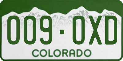 CO license plate 009OXD
