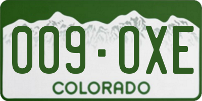 CO license plate 009OXE