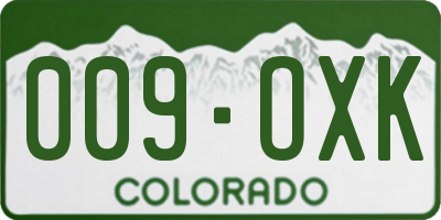 CO license plate 009OXK