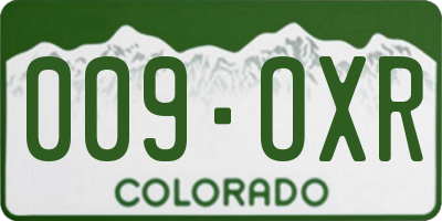 CO license plate 009OXR