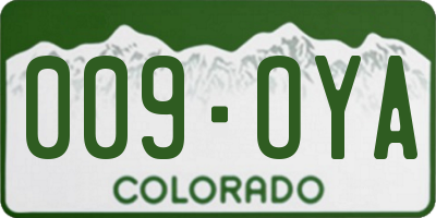 CO license plate 009OYA
