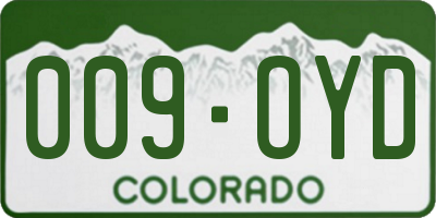 CO license plate 009OYD