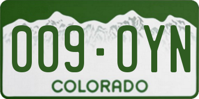 CO license plate 009OYN