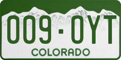 CO license plate 009OYT