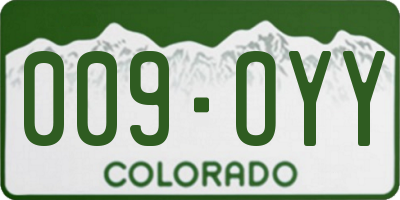 CO license plate 009OYY