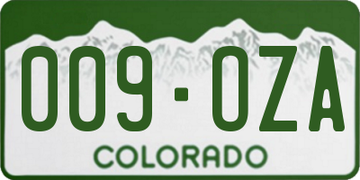 CO license plate 009OZA