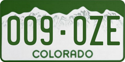 CO license plate 009OZE