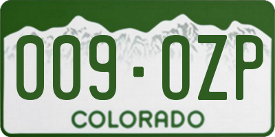 CO license plate 009OZP