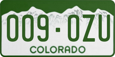 CO license plate 009OZU