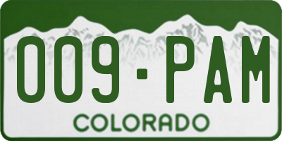 CO license plate 009PAM